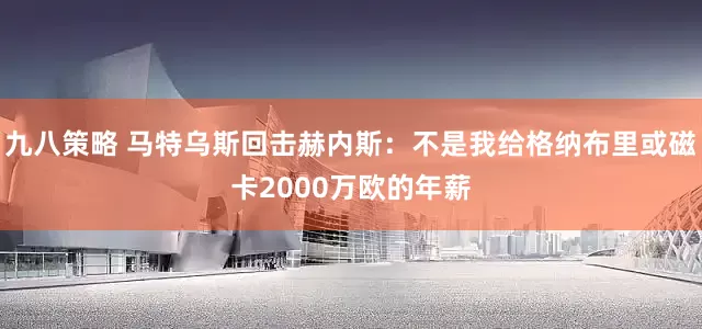 九八策略 马特乌斯回击赫内斯：不是我给格纳布里或磁卡2000万欧的年薪