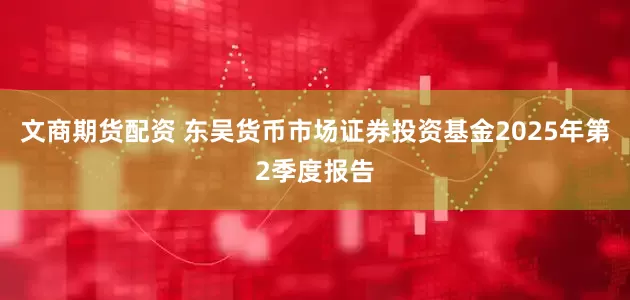文商期货配资 东吴货币市场证券投资基金2025年第2季度报告